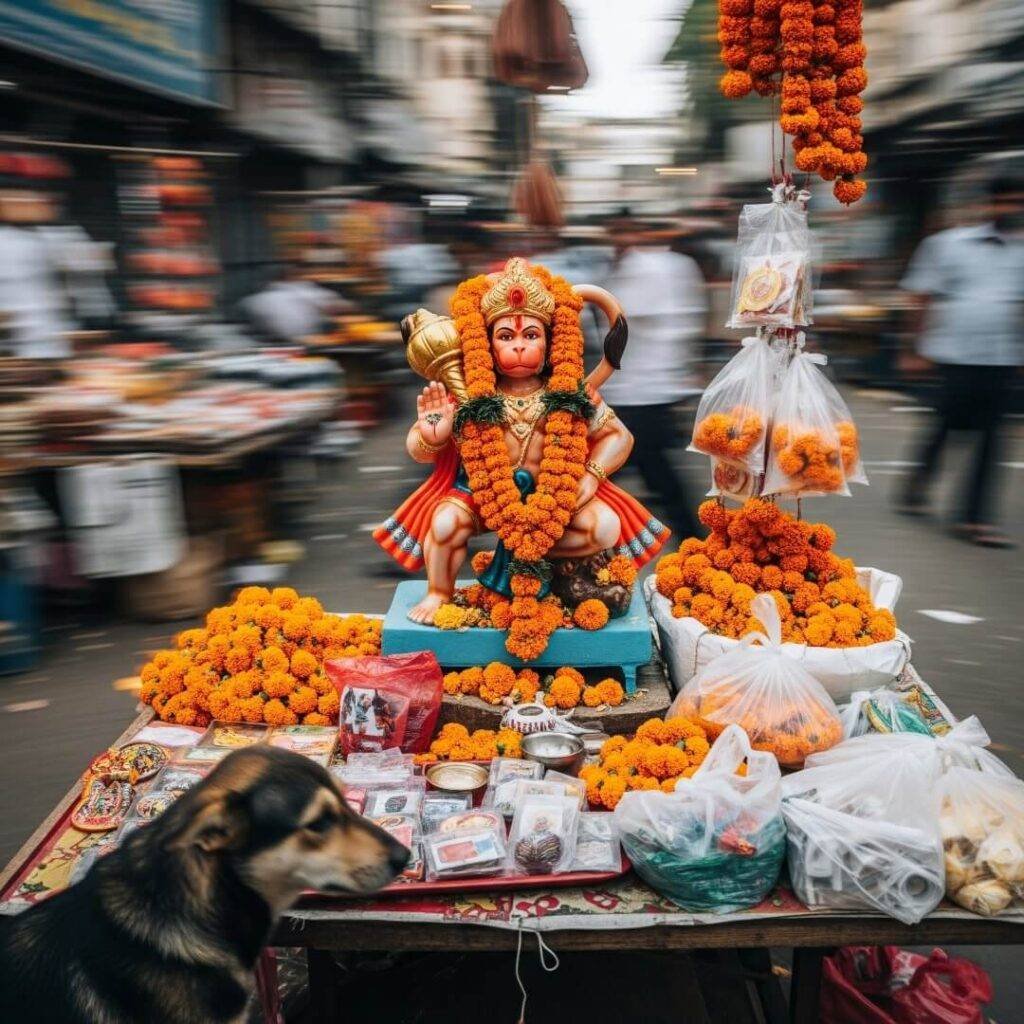 Digital painting of Lakshmi altar with scattered coins.