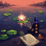 How Chakra Mantras Heal the Body and Calm the Spirit Meditation by a glowing lotus in a pond.