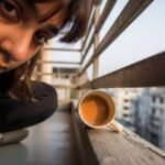 Emotional Healing Through Meditation and Prayer Person's eyes and chai cup on a balcony.