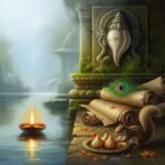 Hindu Mythology Tales: My Totally Unfiltered Obsession Diya, conch, peacock feather, squirrel with modak.